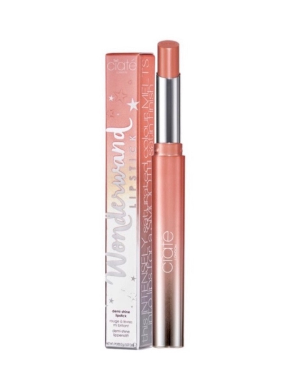 Ciate London Wonderwand Lipstick Demi Shine Lipstick in Dreamer - A Nude Peach - Picture 7 of 14